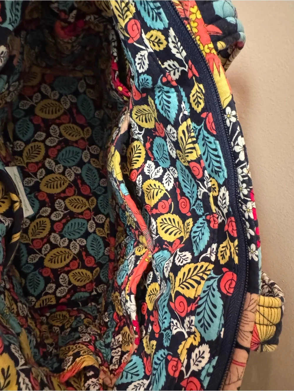 Retired Vera Bradley Quilted Villager Tote in “Happy Snails”